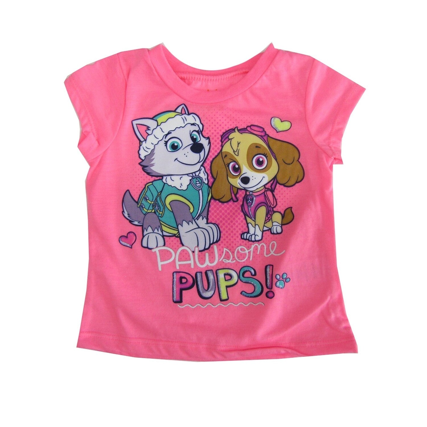 Shop Hasbro Little Girls Neon Pink Pawsome Pups Print Short Sleeve T Shirt Overstock 23614216