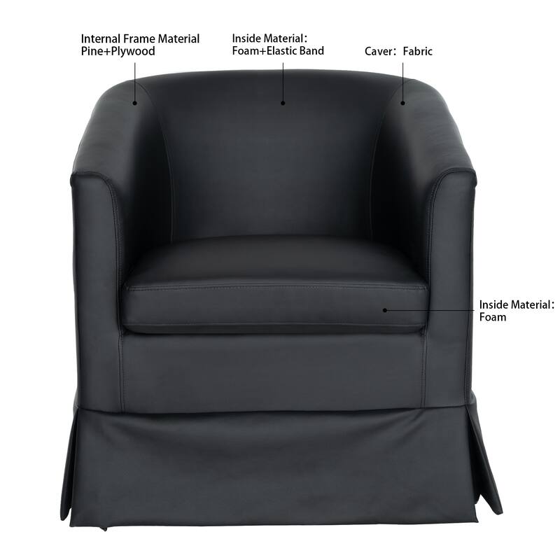 PU 360° Swivel Accent Chairs with Ergonomic Back and 220lb Weight Capacity