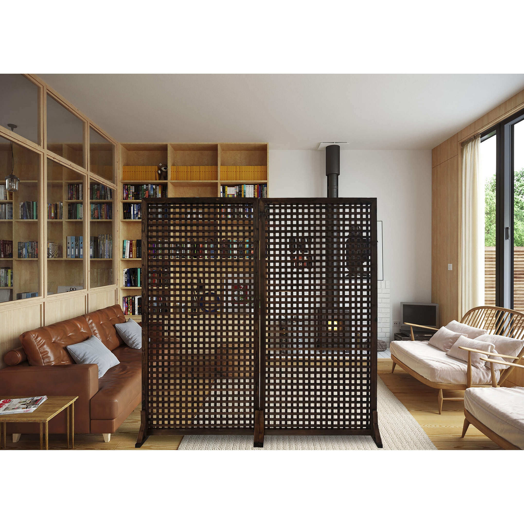 Wooden room shop divider screen