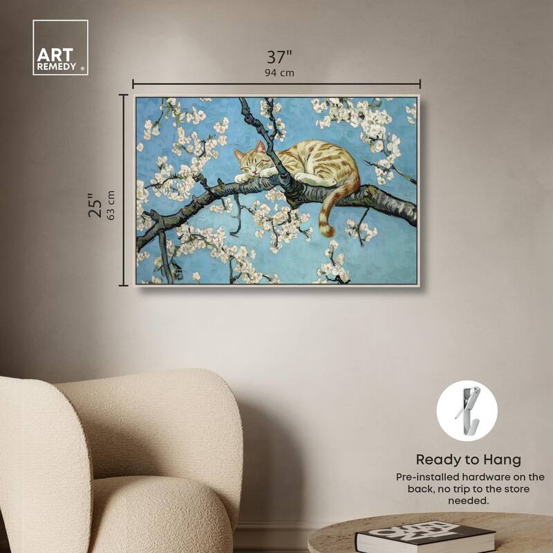 Autumn Blossom Kitten Canvas by Art Remedy