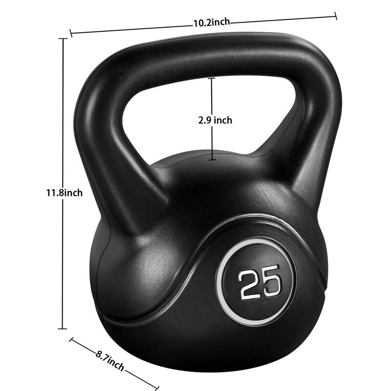 Yaheetech 25lbs Fitness Kettlebell Weight w/HDPE Coated Wide Flat Base