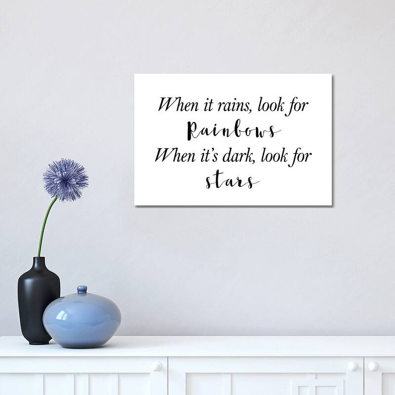 iCanvas "When It Rains Look For Rainbows" by Pixy Paper Canvas Print - 12x18x1.5