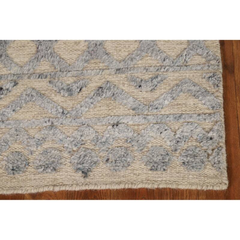 Moroccan Foyer Rug Hand-Knotted Oriental Beige Wool Carpet - 2'0"x 3'0"