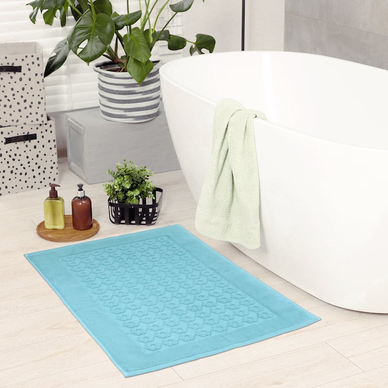 Luxury Bath Rug Towel, Cotton Absorbent Hotel Spa Shower Floor Mat for Bathroom