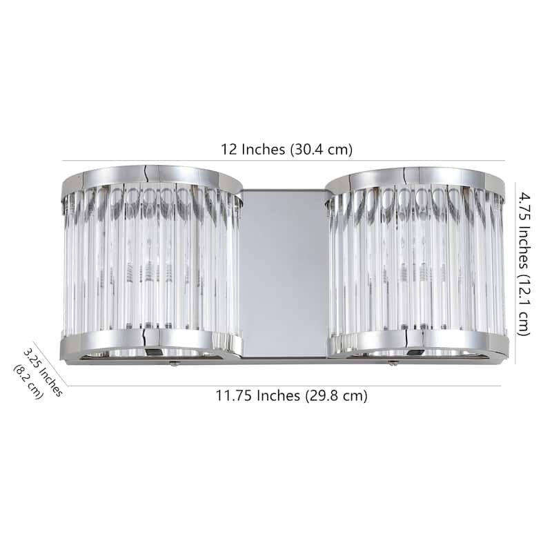 SAFAVIEH Lighting Marlies 2-Light Led Wall Sconce - 12"x3.3"x4.8" - Antique White - 12Wx3Dx5H