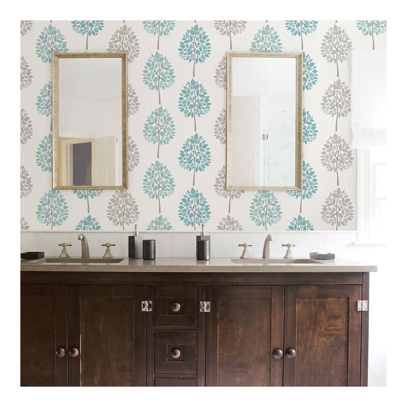 Advantage Saar Aqua Tree Wallpaper - 20.5 x 396 x 0.025