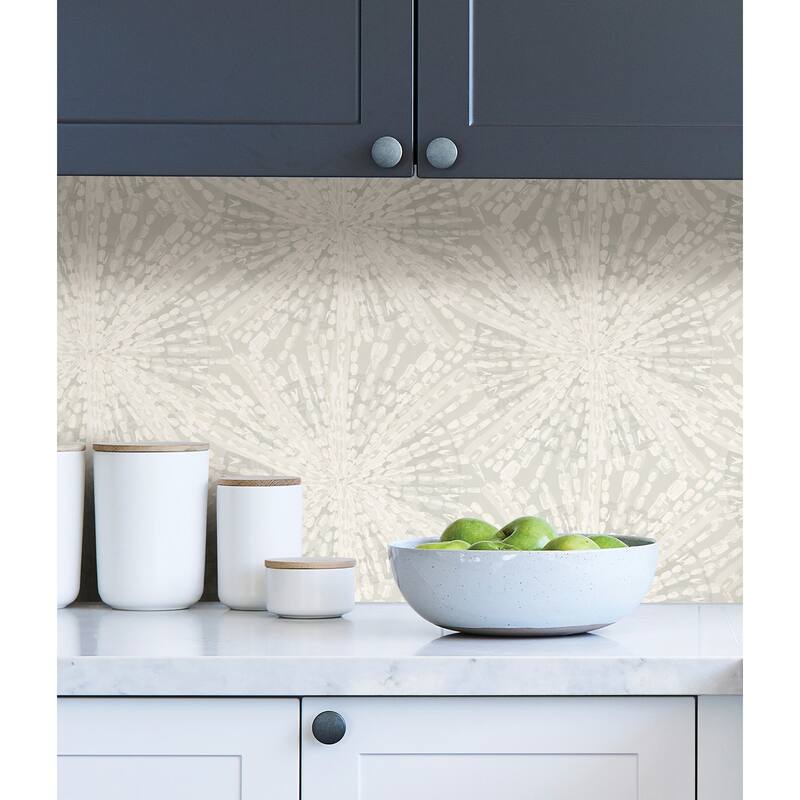 LiLi WhittWhitt Silver Sunburst Peel & Stick Wallpaper