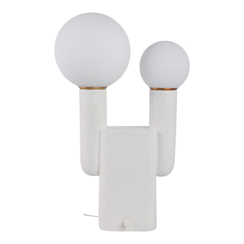 Metal Table Lamp Double Globe Sculptural Minimalist Modern Accent