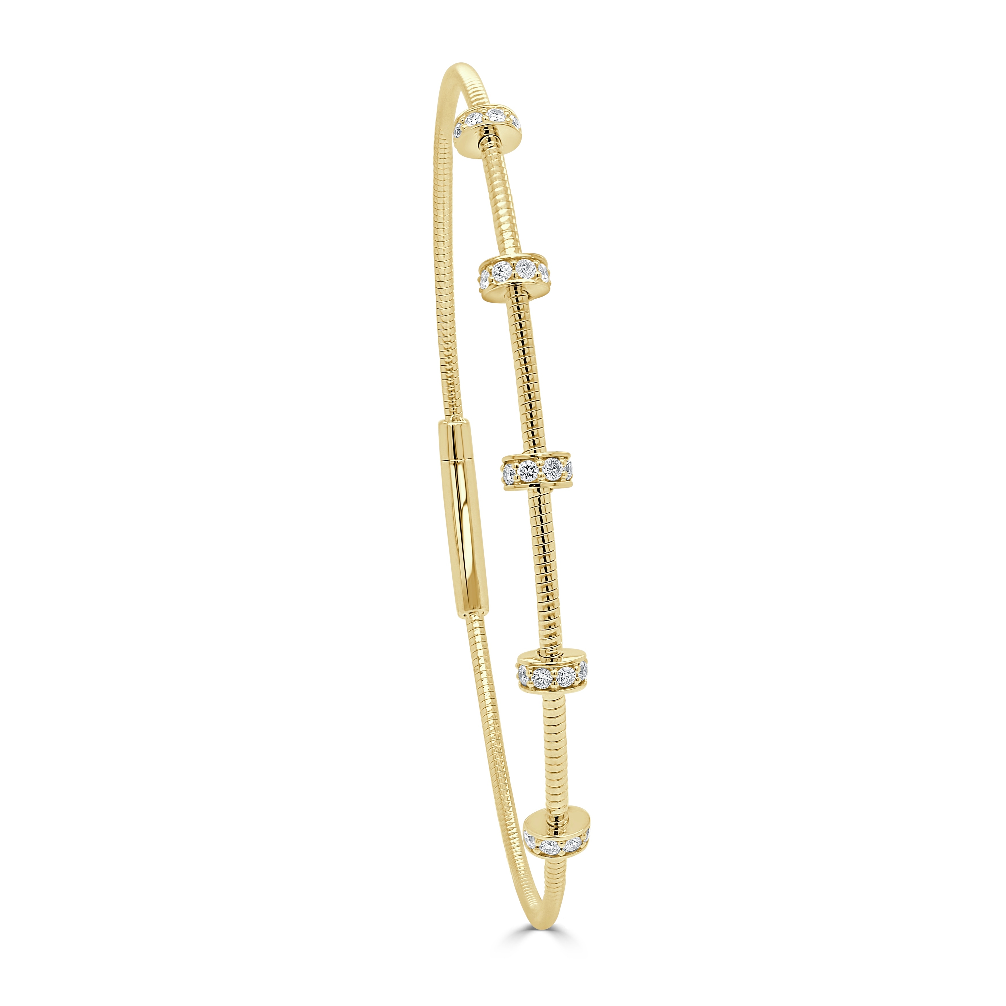 Joelle Diamond Station Flexible Bangle Bracelet in 14K Yellow Gold (0.25 ct. tw.)