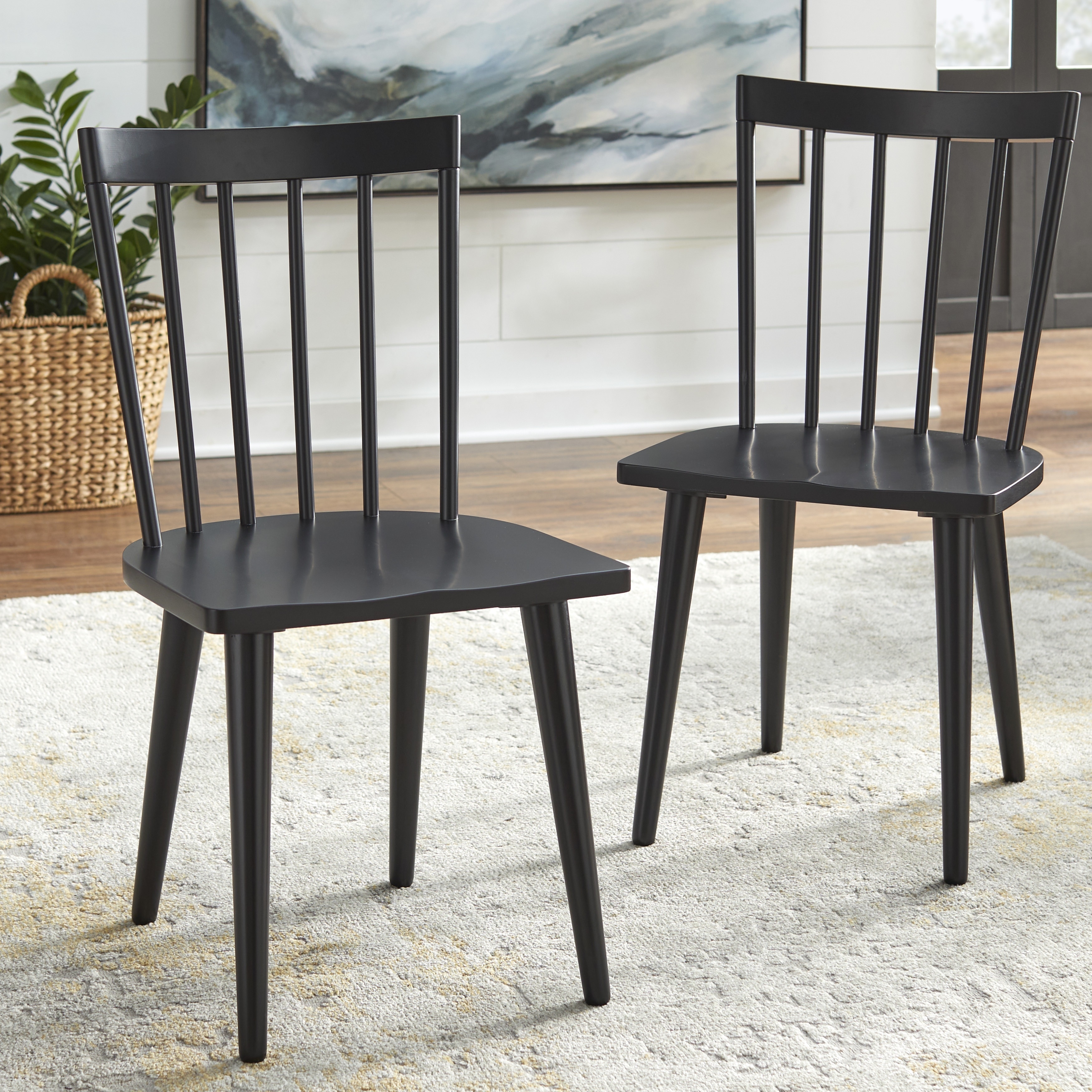 Lifestorey Aspen Solid Wood Windsor Dining Chairs (Set of 2)