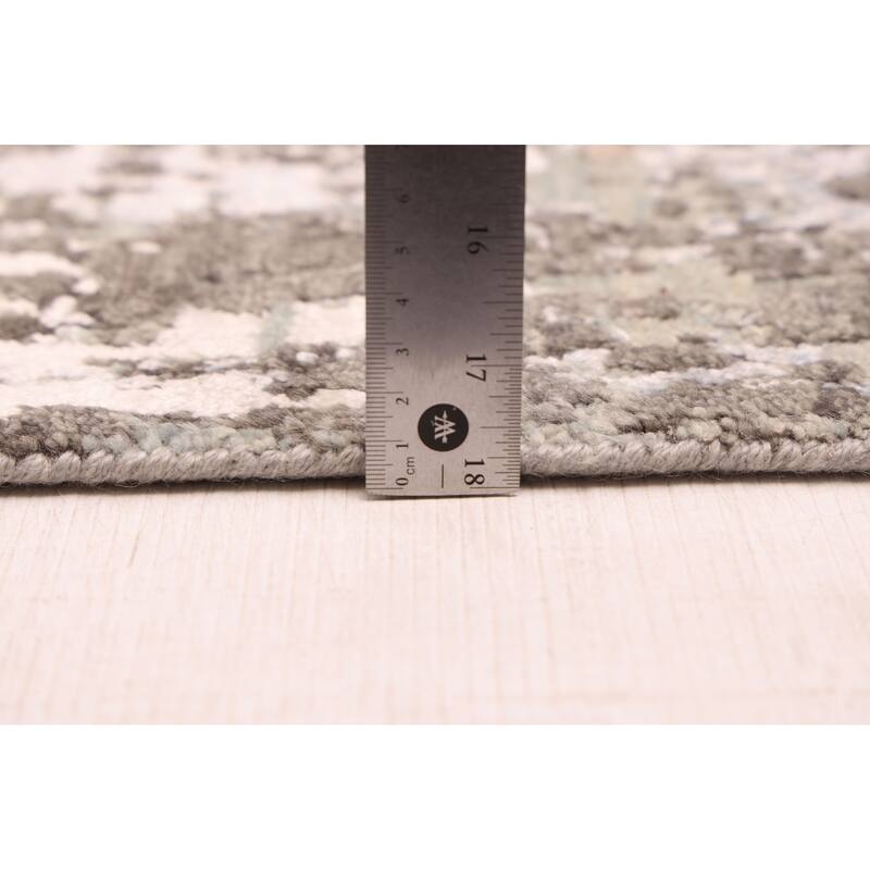 ECARPETGALLERY Hand-knotted Legacy Silver Silk, Wool Rug - 2'6 x 12'0