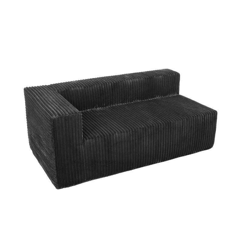 105-in L Casual Black( Corduroy)-Left Chaise Sectional