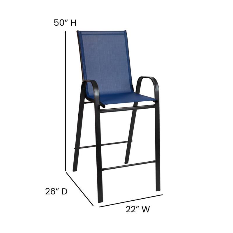 2 Pack Outdoor Barstools with Flex Comfort Material-Patio Stool