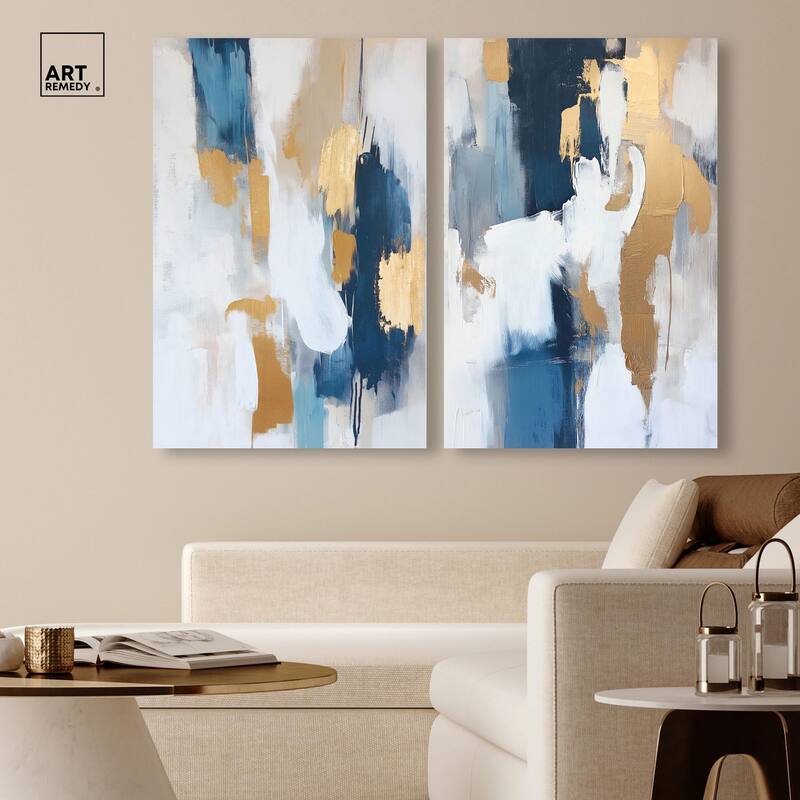 Luminous Earthson Set Canvas Set of 2 by Art Remedy, Gallery Wrapped