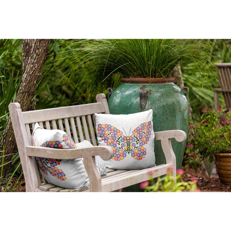 Blooming Butterfly Indoor/Outdoor Throw Pillow