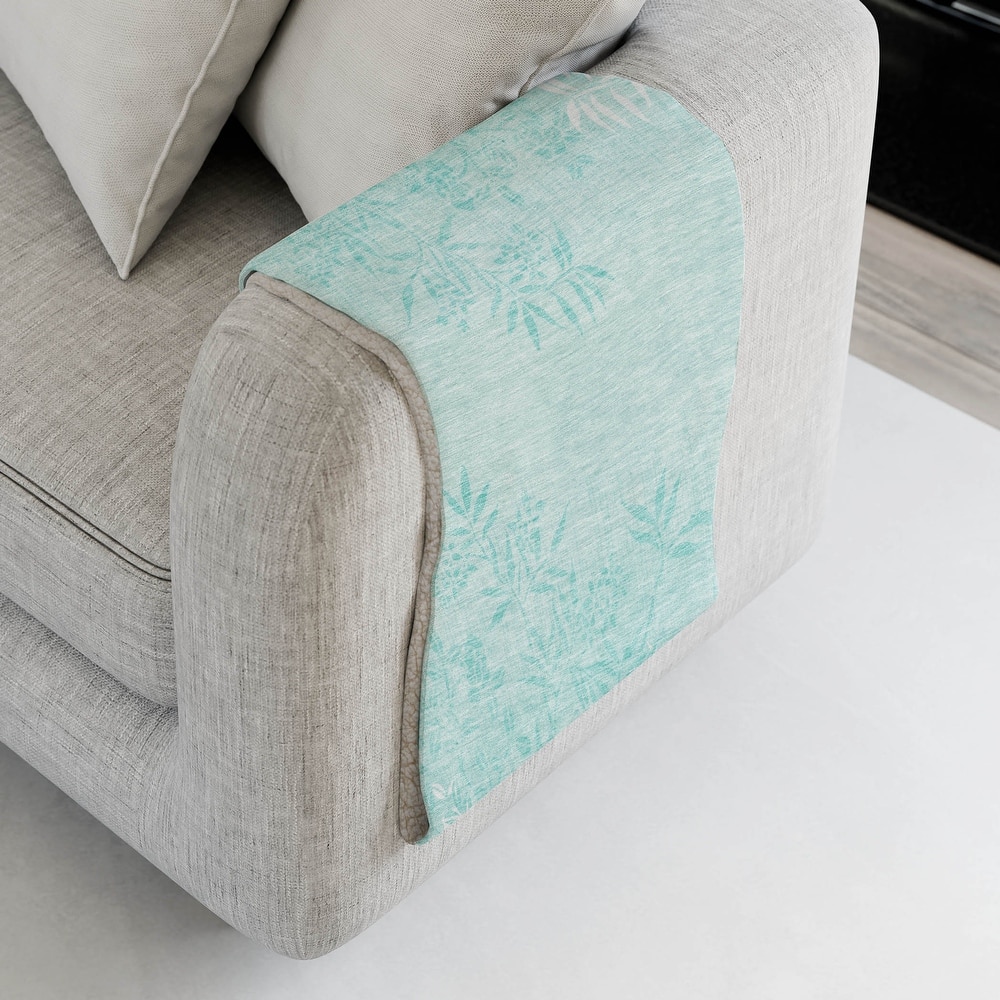 Premium Machine Washable Modern Floral Sherpa Throw Blanket