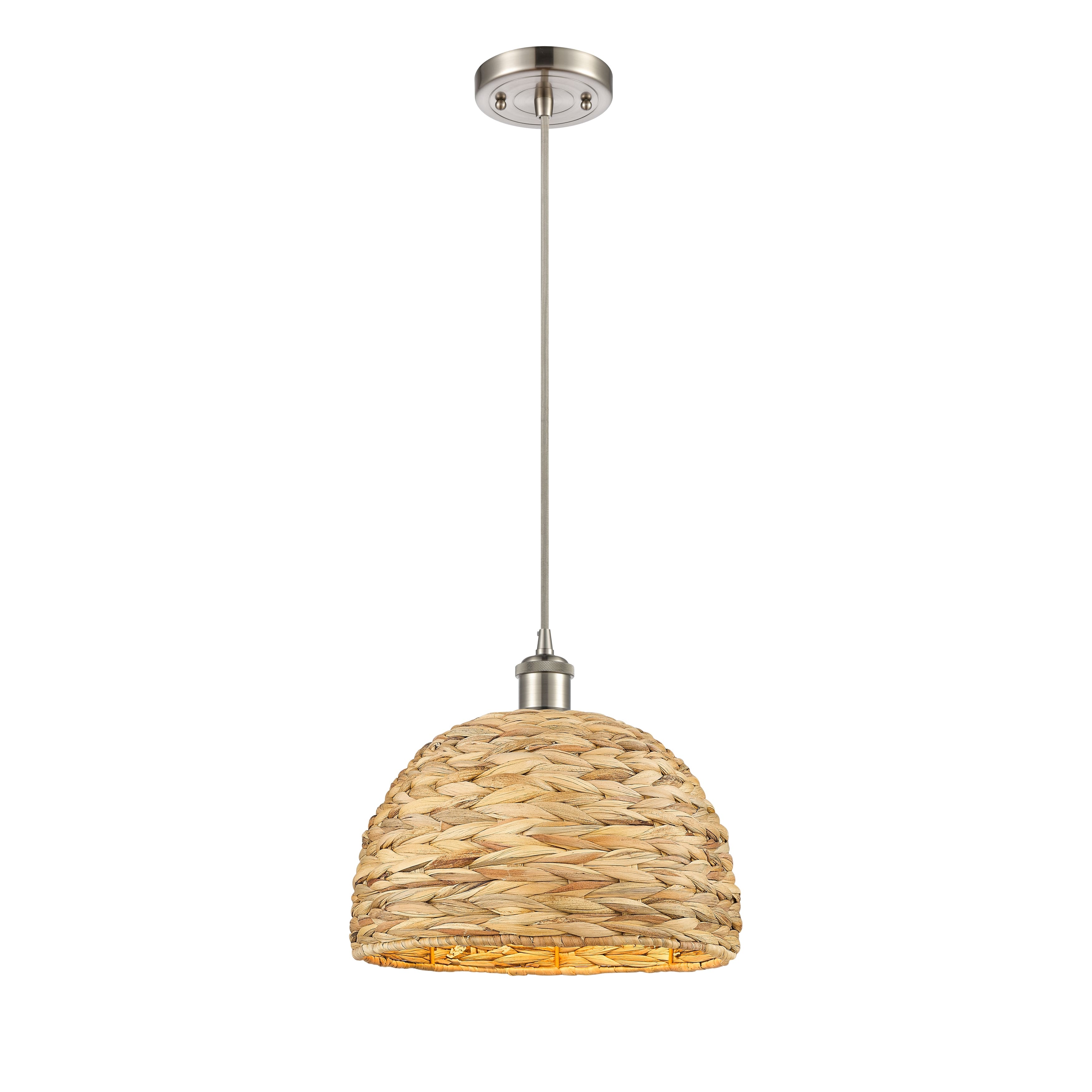 Option Satin Nickel / Natural Rattan