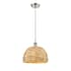 Option Satin Nickel / Natural Rattan