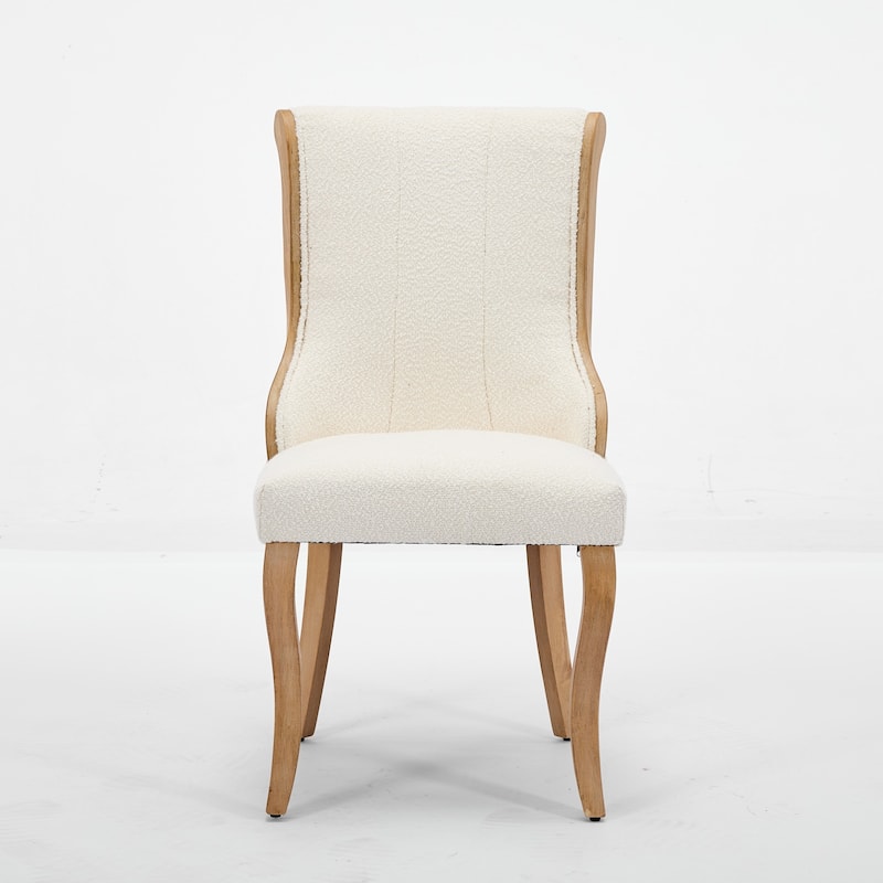 Set of 2 Snow Velvet Dining Chairs