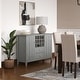 preview thumbnail 1 of 16, WYNDENHALL Freemont SOLID WOOD 54" Wide Transitional Sideboard Buffet & Wine Rack - 17" D x 54" W x 36" H Fog Grey