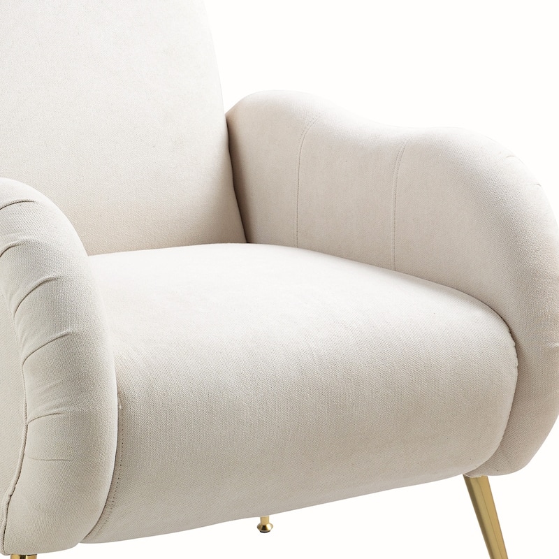 Accent Chair With Metal Gold Legs