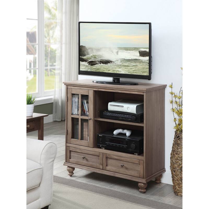 Convenience Concepts Tahoe Highboy 40" 2 Drawer TV Stand with Storage Cabinet and Shelves