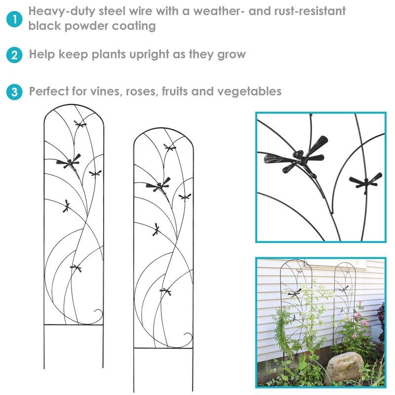 Sunnydaze 55.75" Dragonfly Delight Garden Trellis for Climbing Plants - 12.5" x 55.75"