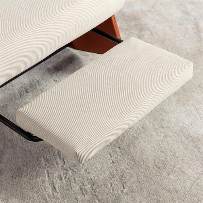Modern Upholstered Rocking Chair Recliner w/ Footrest and Soft Padded