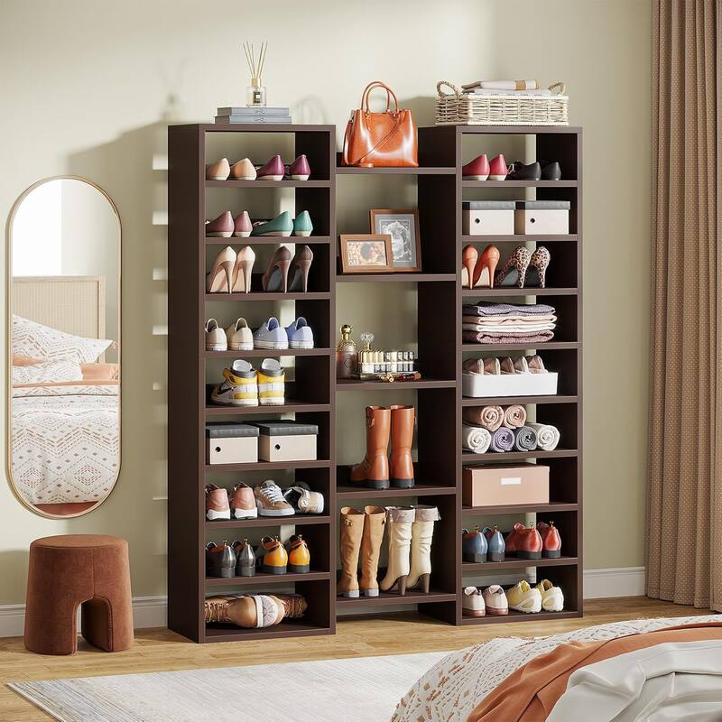 14-Tier Shoe Rack, 46 Pairs Freestanding Tall Entryway Shoe Organizer