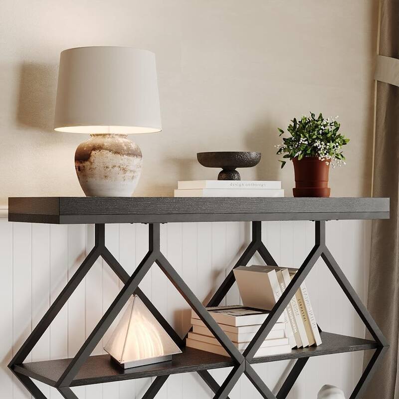 3-Tier Console Table, Entryway Table with Storage Shelf