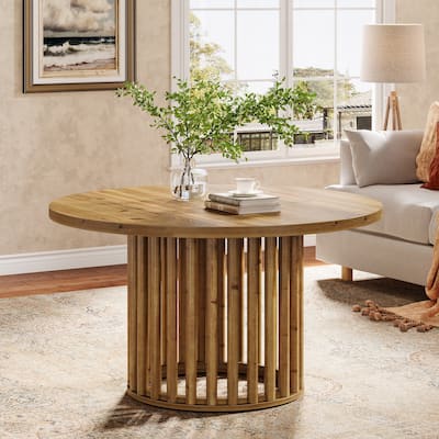 31.5-Inch Solid Wood Round Coffee Table