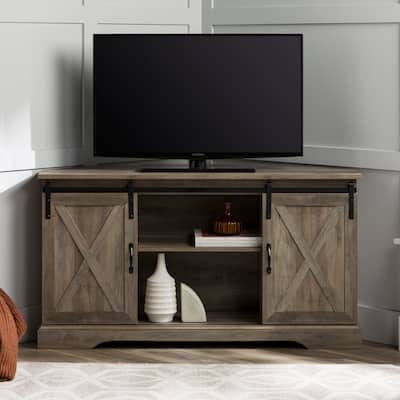 Middlebrook 52-inch Sliding Barn Door Corner TV Stand