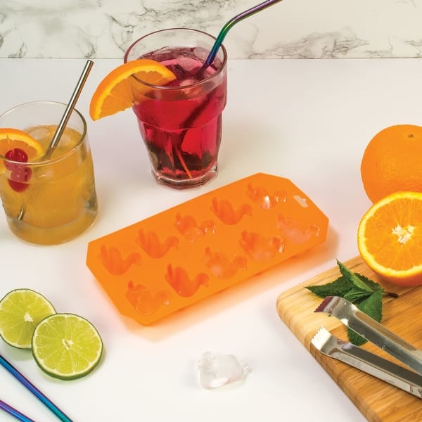 HIC Orange Silicone Duck Shape Ice Cube Tray and Baking Mold - Makes 10  Cubes - Bed Bath & Beyond - 31629731
