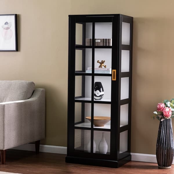 slide 2 of 12, SEI Furniture Burney Contemporary 5-Shelf Wood Curio Cabinet