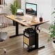 preview thumbnail 44 of 46, Futzca Height Adjustable Electric Standing Desk Sit Stand Computer Stand up Desk with Splice Board(White) Honey/Black48*24