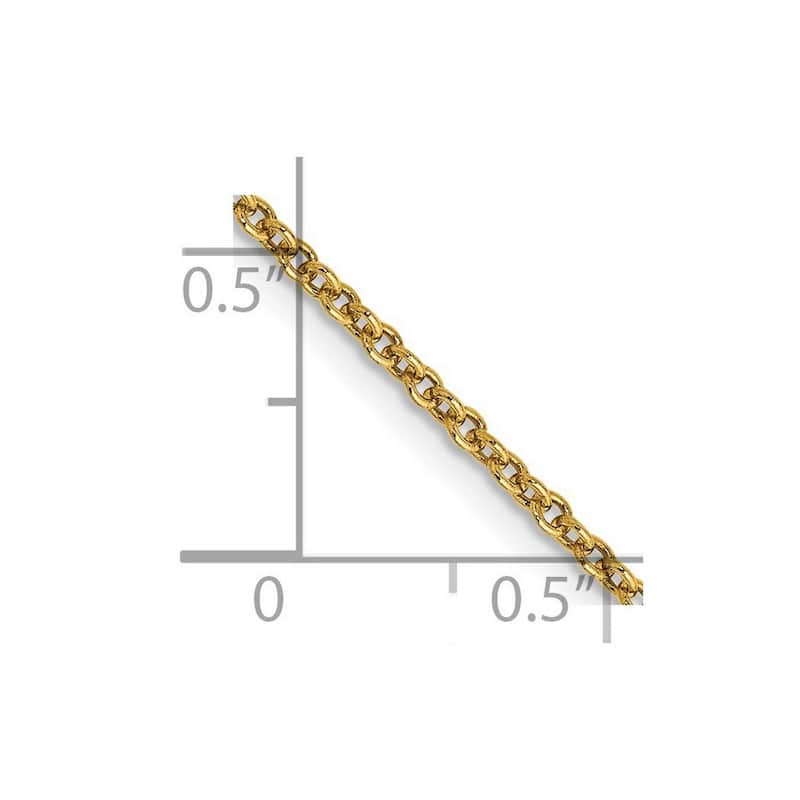 Curata 14k Yellow Gold Solid Polished 1.6mm Cable Chain Necklace Options 16 18 20 24 24