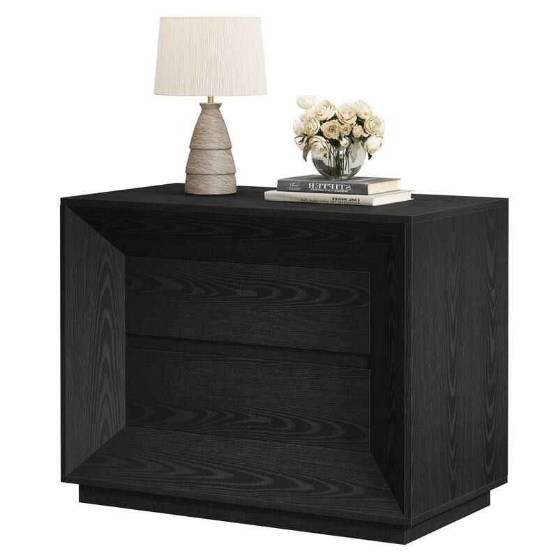 Oversized Wide Nightstand Set of 2, 35.4" Large Night Stand with Drawers