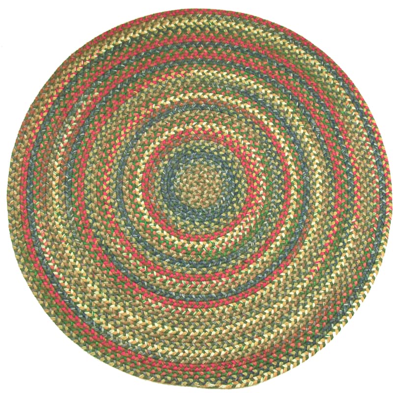 Rhody Rug Charisma Indoor/ Outdoor Braided Area Rug - 8' Round - Emerald