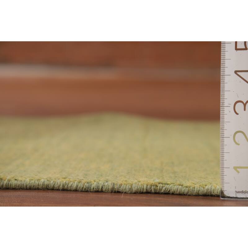 Yellow & Green Gabbeh Oriental Foyer Rug Handmade Wool Carpet - 1'11"x 3'0"