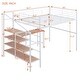 preview thumbnail 3 of 12, Full Size Metal Loft Bed with Desk and Lateral 4-Layer Storage Ladder