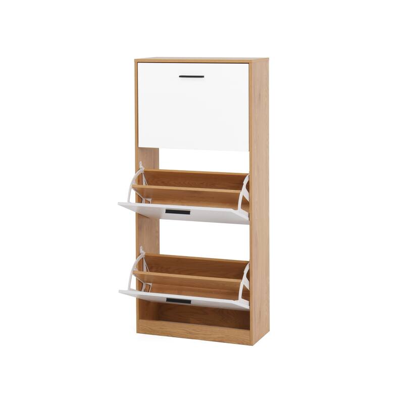 Shoe Storage Cabinet with 3 Flip Drawers&1 Drawer, Slim Freestanding Storage Racks