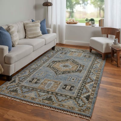 Grand Bazaar Foxboro Hand Knotted Medallion Traditional Area Rug