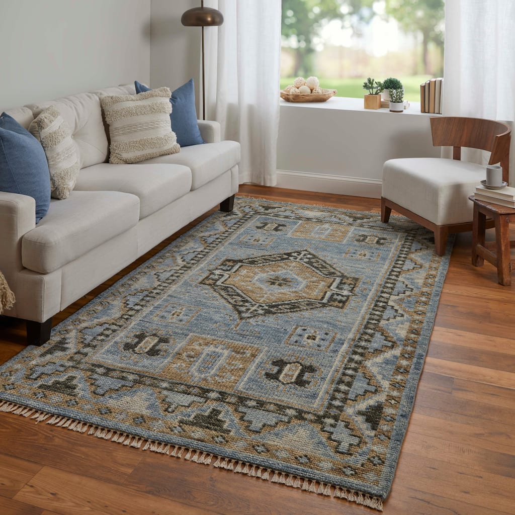 Grand Bazaar Foxboro Hand Knotted Medallion Traditional Area Rug