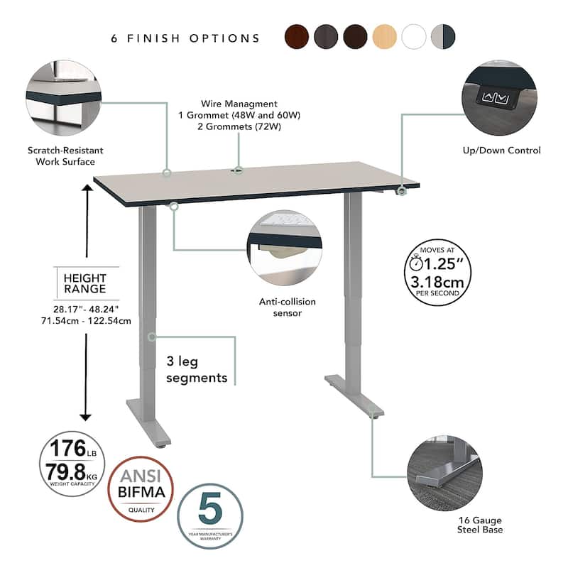 Bush Business Furniture Move 40 Series 48x24 Adjustable Standing Desk