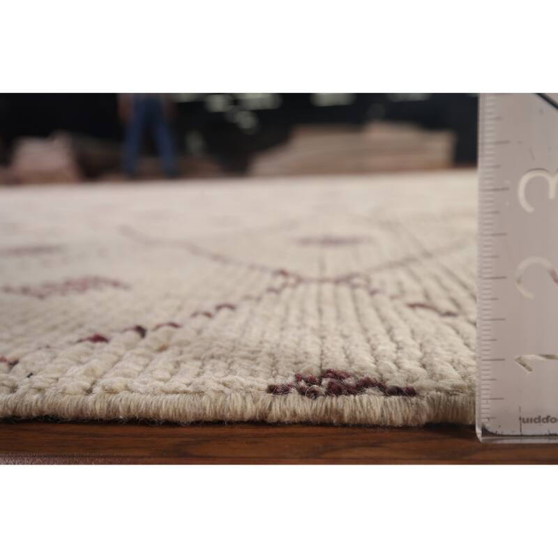 All-Over Trellis Moroccan Large Oriental Area Rug Handmade Wool Carpet - 9'7"x 14'8"