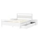 preview thumbnail 12 of 11, Full Size Pine Wooden Platform Kids Bed Frame with 2-Removable Storage Drawers, 2-Bedside Tables & Headboard for Bedroom, White