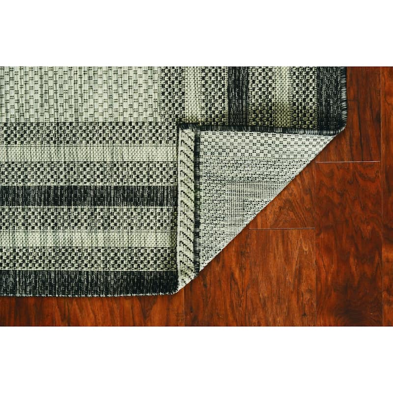 Haz Stripe Weather Resistant Timeless Grace Outdoor Rug - 3' X 4'