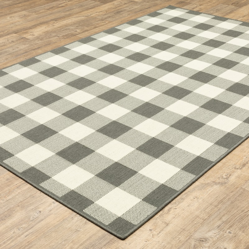 Vista Home Malta Gingham Check Indoor/Outdoor Area Rug