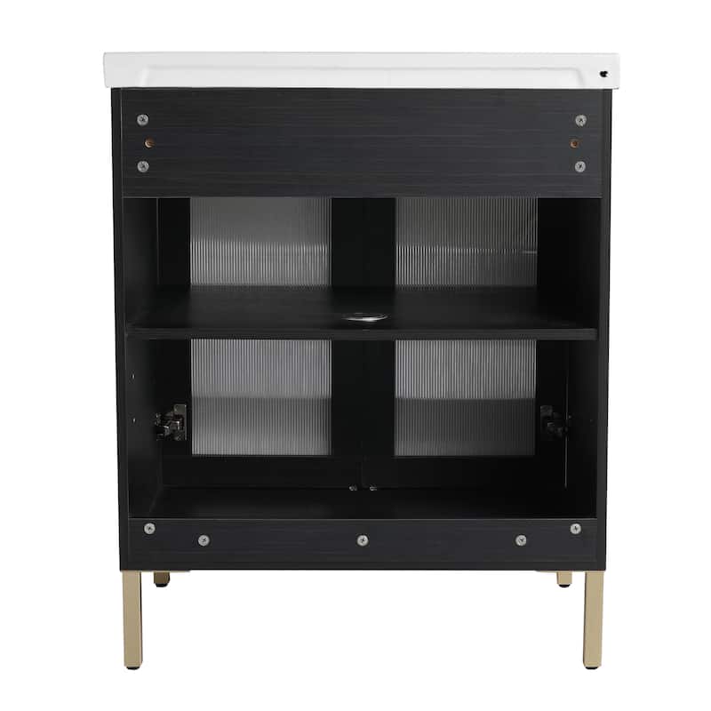 GDFStudio - Eliana Modern Freestanding Bathroom Vanity with Soft-Close Doors and Ceramic Sink
