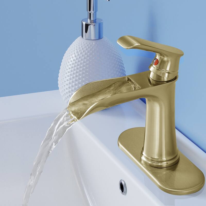 Topcraft Single Handle Waterfall Bathroom Faucet with Baseplate